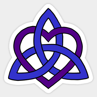 Celtic Knot Heart (Blue and Purple) Sticker